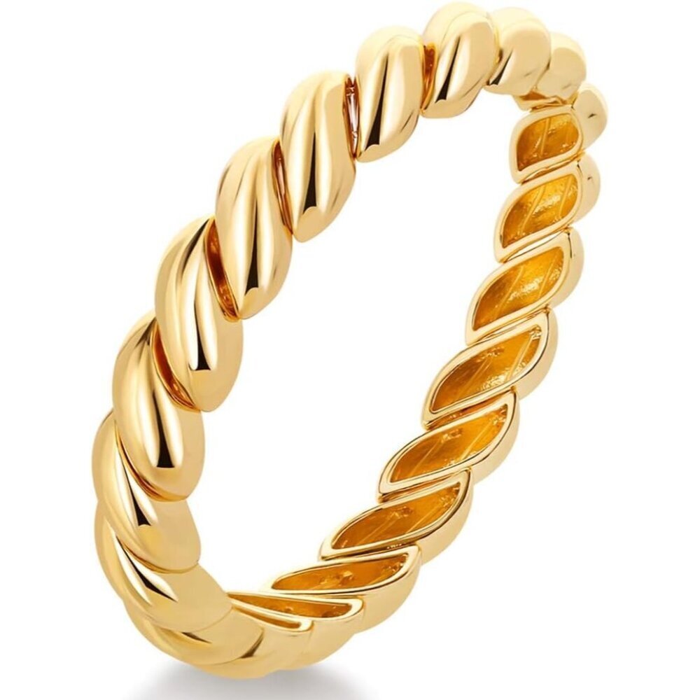 Gold Silver Style B Chunky Bangle Bracelet for Women and Men Fashion Jewelry
